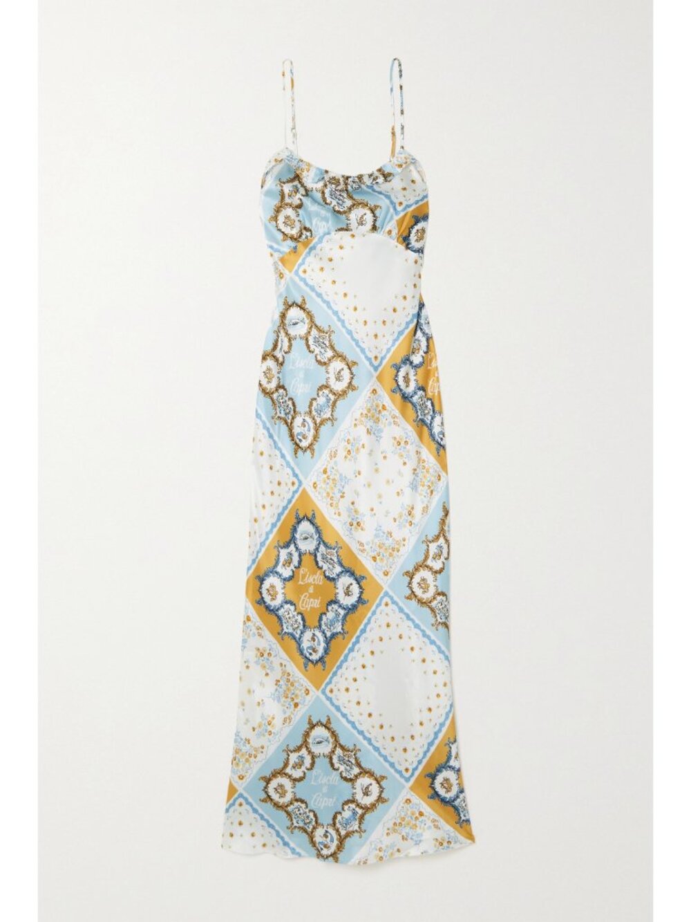 Reformation Aribella Ruffled Printed Silk-Charmeuse Maxi Dress - Picture 3 of 13